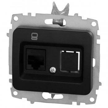 Priză internet ELBI Jazz RJ45 Cat 6 negru mat 607-004800-247