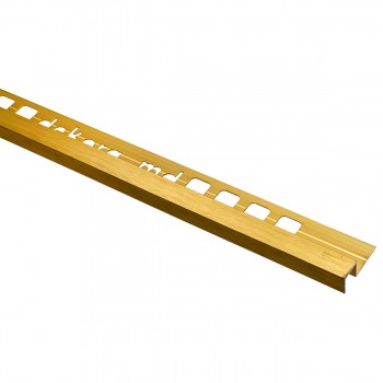 Профиль для плитки универсальный куб LL10 Dekora (Алюминиевый; 10 мм, 2.5 м) Brush Matt Gold