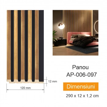 stenovaja-panel-iz-djuropolimera-hdps-decolux-ap-006-97-zolotistyjj-dub-s-chjornymi-vstavkami-2900kh120-mm-12-mm