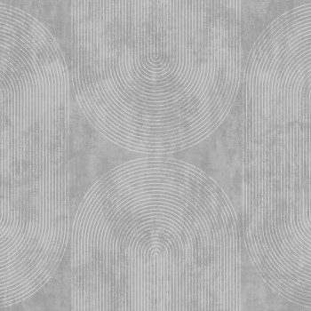 Виниловые обои на флизелиновой основе NewAge Лиссабон NA9194-23, серые, с геометрическим рисунком, 1,06 х 10,05 м