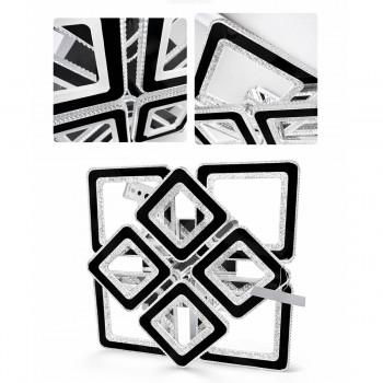 Люстра светодиодная потолочная, 8 квадратов, черная, 220-240 В 6098-8-BK