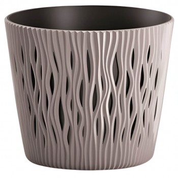 Горшок для цветов Prosperplast Sandy Round DSR220-7529U, 22,5x19,2 см, 5 л, мокко