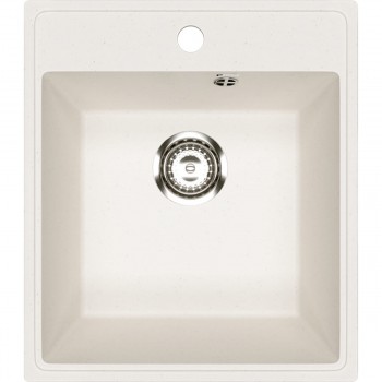 Chiuvetă de bucătărie Ulgran Practik PR-M 425-001, 425 x 485 mm, albă, din piatră artificială
