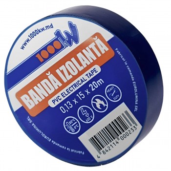 Bandă izolantă PVC MegaWatt 15 mm x 20 m albastră