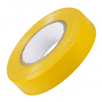 Bandă izolantă PVC HOROZ galbenă, rulou 19 mm x 18.3 m