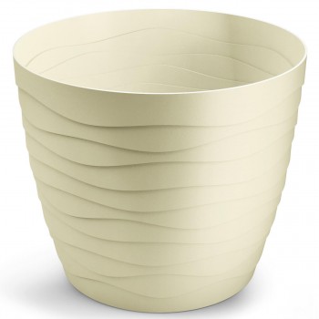 Ghiveci pentru flori Don-Plast Teo DTEO19, d.190x163 mm, din plastic, cremă