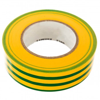 Bandă izolantă PVC Lider galben-verde, rulon 15 mm x 10 m