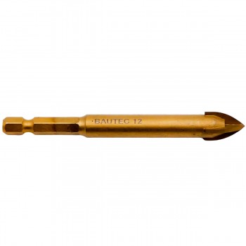 Burghiu pentru sticlă și ceramică cu nitrură de titan BAUTEC 12 mm (Art. 7005)