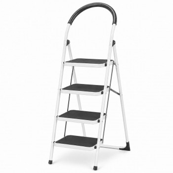 Стремянка складная, 4 ступени, стальная, с антискользящими ступенями UPH503
