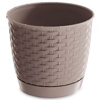 Горшок для цветов Prosperplast Ratolla Round 2,8 л, 190x165 мм, мокко DRLO190-7529U