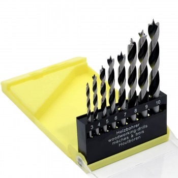 Set de burghie pentru lemn 3-4-5-6-7-8-9-10 mm, 8 buc. BAUTEC (Art. 2401)
