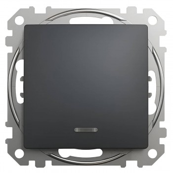Выключатель скрытый Schneider Electric Sedna 1-клавишный, антрацит, с индикатором SDD114101L