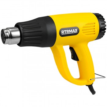 Фен строительный RTRMAX RTM303A 2000 Вт, 300‑600 °C, 280‑480 л/мин, 4 насадки