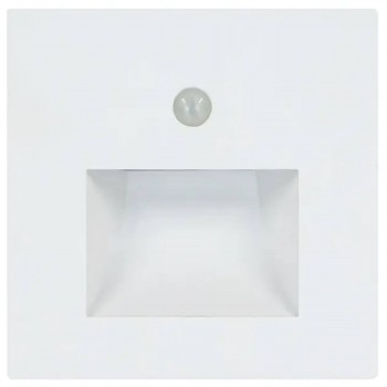 Spot LED încastrat pentru trepte Horoz Electric DIAMOND, 1 W, 4200 K, senzor de mișcare 180°, IP20, 180-265 V, 86x86 mm, alb 079-026-0001