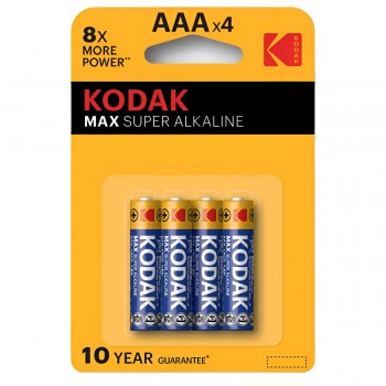 Батарейки Kodak MAX AAA LR03 щелочные 1.5 В 4 шт