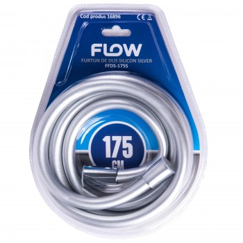 Furtun de duș din silicon Flow FFDS-175S, argintiu, 175 cm