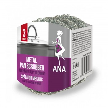 Burete metalic pentru vase Anna Zaradna 3 bucăți, din inox, pentru oale și tigăi
