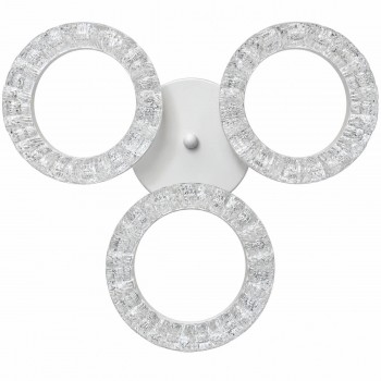 Lustră LED de tavan cu 3 inele, efect de cristal, albă 127-023-3A2 WH