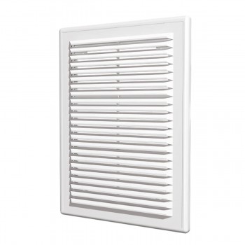 Grilă de ventilație din plastic ERA 183x253 mm albă 1825R cu plasă