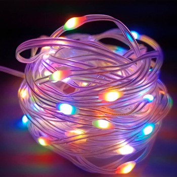 Ghirlandă LED Horoz Electric FAIRY-20 RGB, RGB, 20 m, IP65, 40 W, alimentare 220 V și 5 V