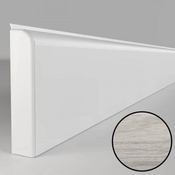 Plintă de pardoseală PVC Comfort Classic 80 mm cu canal pentru cabluri, Stejar iceberg 081, 2,2 m