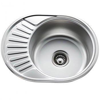 Chiuvetă pentru bucătărie ULA 570x450 mm încastrată, din oțel inoxidabil, ovală (5745R)