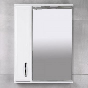 Зеркальный шкаф Bayro Allure 550х754 мм, левый, белый матовый