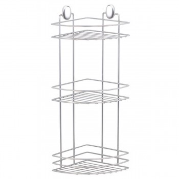 Полка для ванной угловая Metalife DKB-717, 3 яруса, хром, 18x18x50 см, настенная