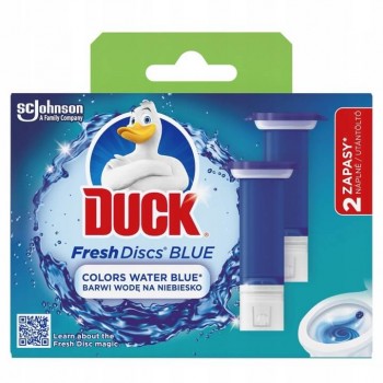 Гелевые диски для унитаза Duck Fresh Discs Blue сменные блоки 2 x 36 мл (72 мл), 12 дисков, защита от налёта