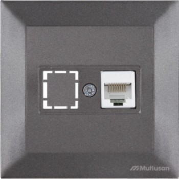 Priză pentru calculator Mutlusan Candela RJ45 (1 port), negru, IP20, instalare ascunsă (Art. 21 251 360 195)