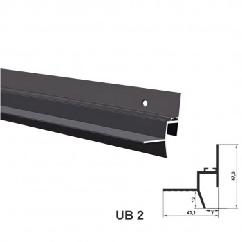 Profil de tip ascuns pentru tavan Dekora UB2, aluminiu negru mat, 2,5 m