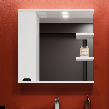 Зеркальный шкаф Bayro Etna 1001х754 мм, левый, белый матовый