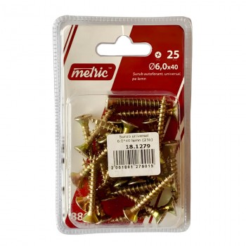 Șuruburi universale pentru lemn Metric 6x40 mm zincate 25 bucăți (Art. 88654)