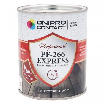 Эмаль антикоррозионная DNIPRO Contact PF-266 EXPRESS красно коричневая глянцевая 0,9 кг