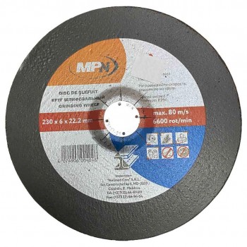 Disc pentru șlefuire metal MPN 230 x 6 x 22,2 mm MPN-40749