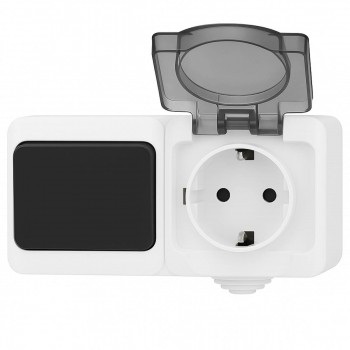Bloc de întrerupător cu priză SELENA AQUA 1000kW 16A, 250 V, alb KW-0206-0704