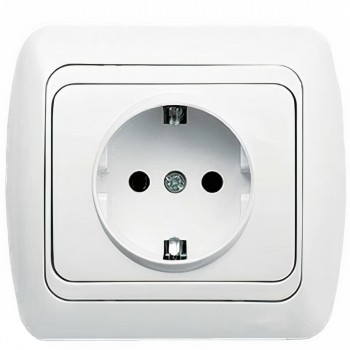 Розетка скрытой установки Elbi Tuna с заземлением белая 502-010200-217