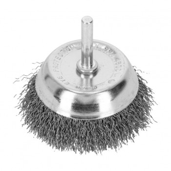 Perie cupă din sârmă ondulată pentru bormașină și metal, 80 mm, tijă 6 mm, PROLINE 32408
