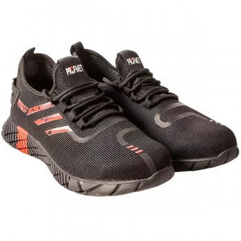 Adidași pentru lucru PROFMET mărimea 44, gradul de protecție S1, negru/roșu