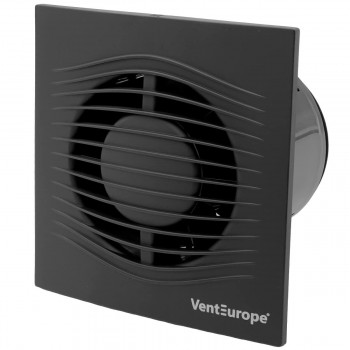 Ventilator de evacuare axial Vent Europe ELEGIA 100 d.100 mm, 7.8 W, negru mat, din plastic
