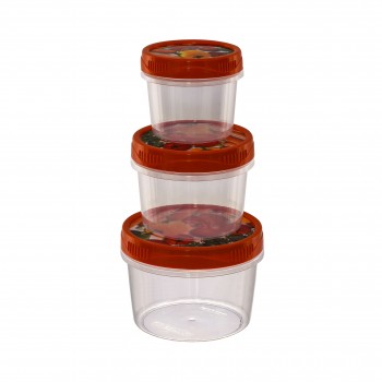 Set de containere ermetice pentru depozitarea produselor alimentare Plastart Style Box 3 buc, 280/500/800 ml, rotund SA-235
