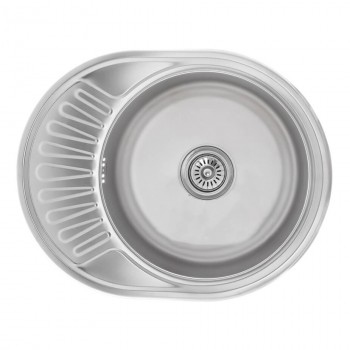 Chiuvetă pentru bucătărie MIXXUS 570x450x180 mm încastrată, din oțel inoxidabil, ovală (Z5745-08-180E)