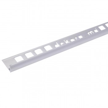 Profil din aluminiu pentru gresie Z10 Dekora 10 mm, colț extern, Silver Matt, 2.5 m