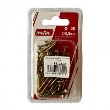Șuruburi universale pentru lemn Metric 3.5x30 mm zincate 50 bucăți (Art. 88603)