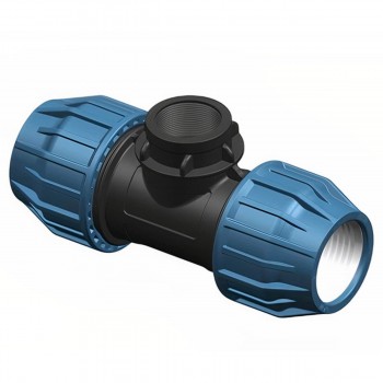 Teu pentru țevi din polietilenă de compresie adaptor Elysee 40 x 40 x 1 1/4 filet intern (F)