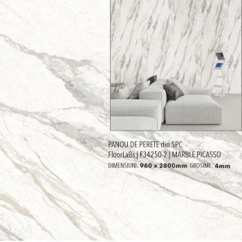 Стеновая панель SPC FloorLaBs Marble Picasso F34250-2, 2800х960 мм, 4 мм