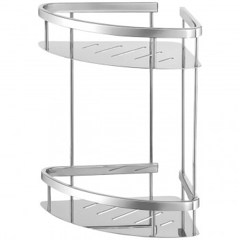 Raft baie colț metalic, 2 etaje, crom, JA3903-2