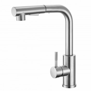 Смеситель для кухни ULA нержавеющая сталь однорычажный Г-образный поворотный излив (Арт. 415)