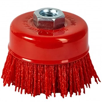 Perie abrazivă tip cupă din nailon 75 mm, M14, pentru polizor unghiular, Profmet