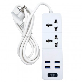 Prelungitor IQ POWER 2 prize 16 A + 4 conectori USB 5 V, 3.1 A, alb TB-T07